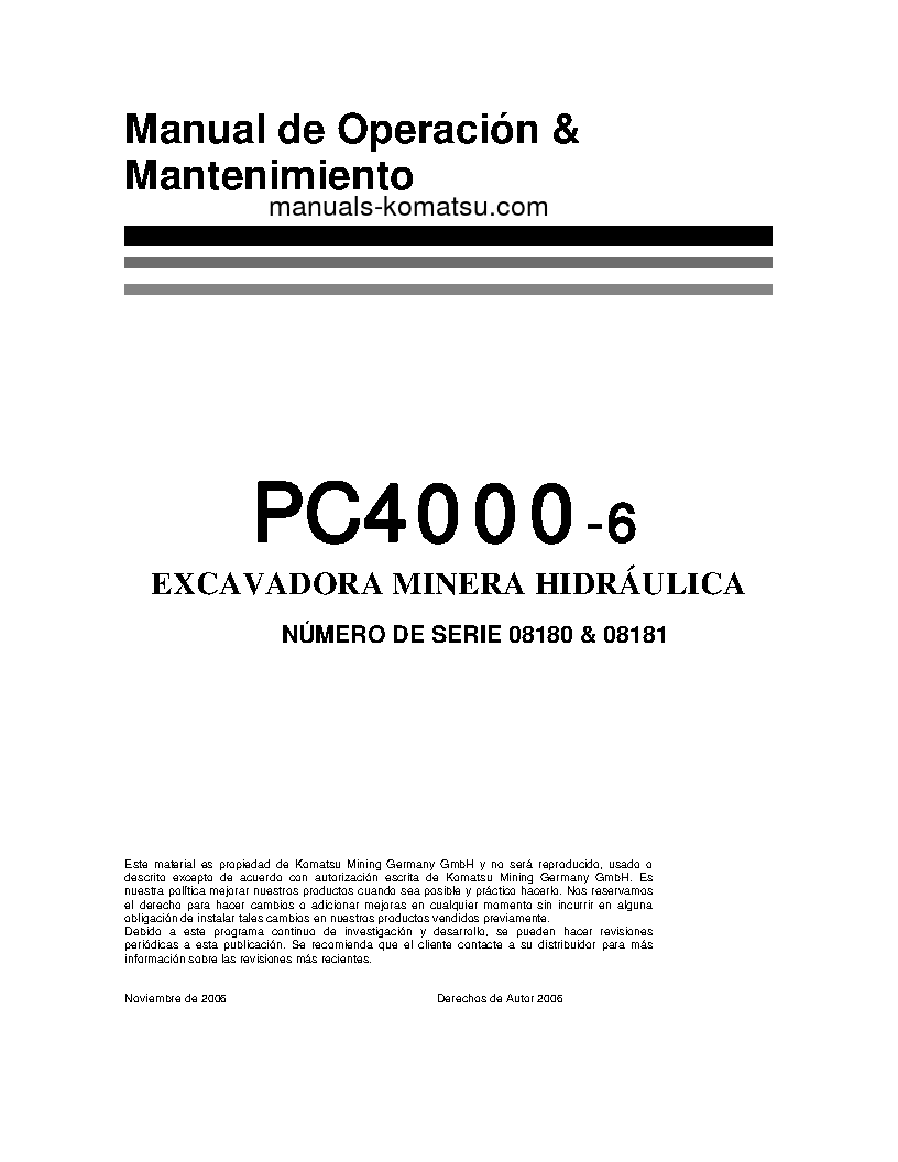 PC4000-6(DEU) S/N 08180-08181 Operation manual (Spanish)