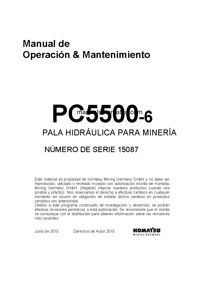 PC5500-6(DEU) S/N 15087-15087 Operation manual (Spanish)