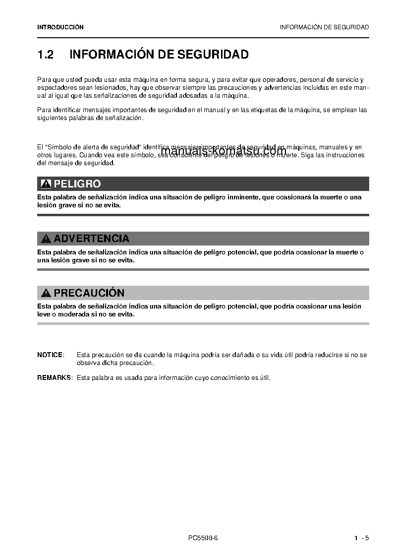 Protected: PC5500-6(DEU) S/N 15093-15093 Operation manual (Spanish)