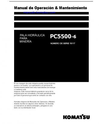 PC5500-6(DEU) S/N 15117 Operation manual (Spanish)