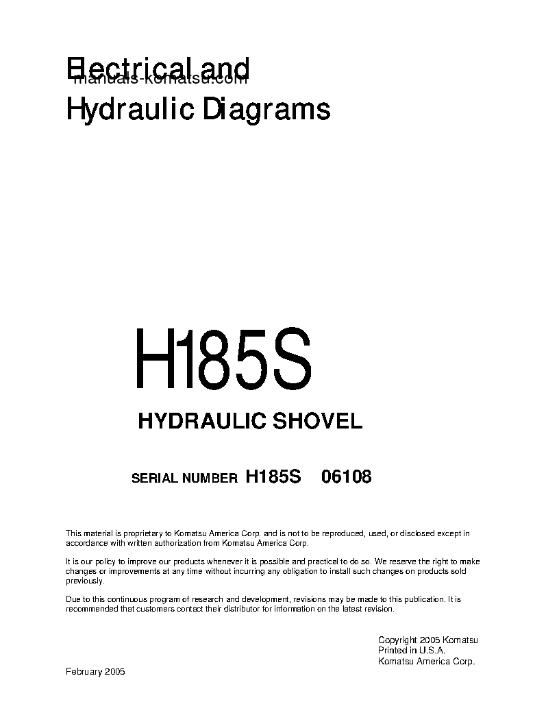 H185S(DEU) S/N 06108 Shop (repair) manual (English)