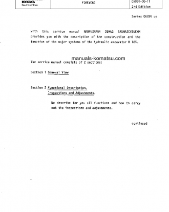 H185S(DEU) S/N 06111 Shop (repair) manual (English)