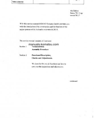 H285S(DEU) S/N 78115 Shop (repair) manual (English)