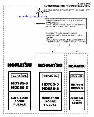 HD785-5(JPN) S/N 4001-UP Shop (repair) manual (Spanish)