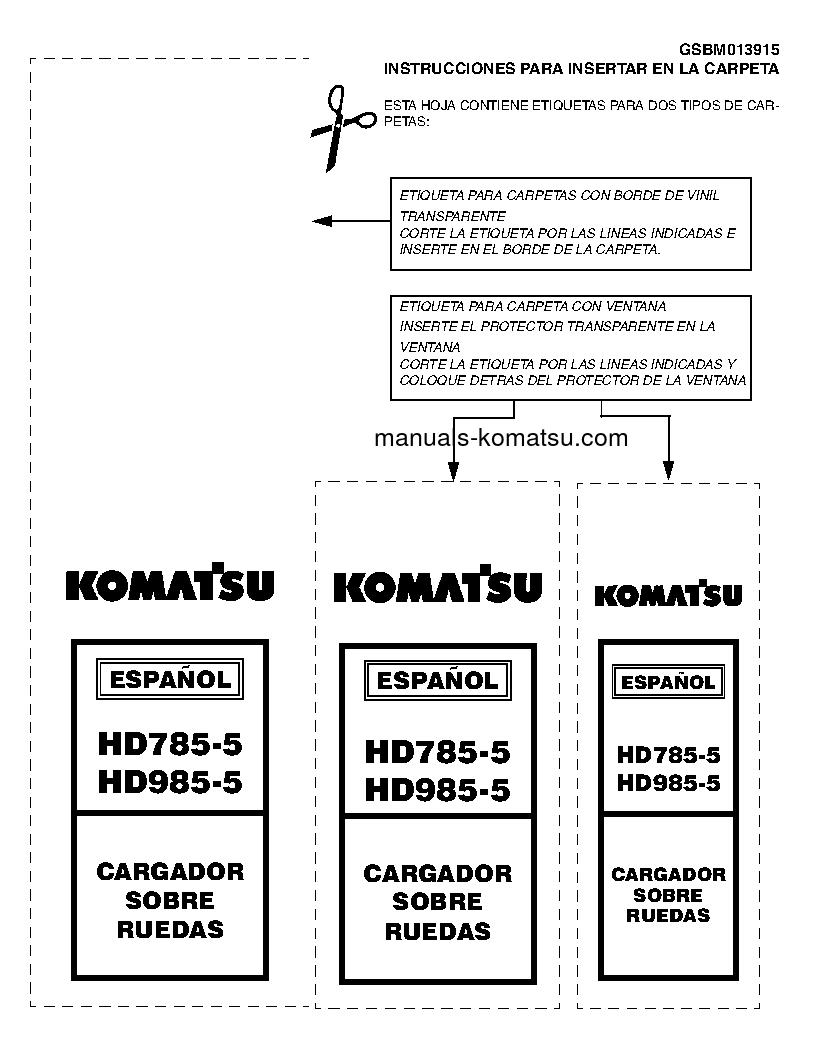 HD785-5(JPN) S/N 4001-UP Shop (repair) manual (Spanish)
