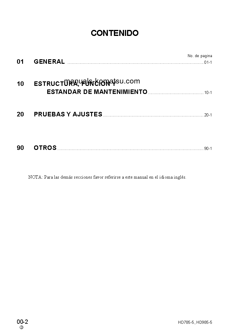 Protected: HD785-5(JPN) S/N 4001-UP Shop (repair) manual (Spanish)