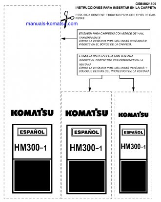 HM300-1(JPN) S/N 1001-UP Shop (repair) manual (Spanish)