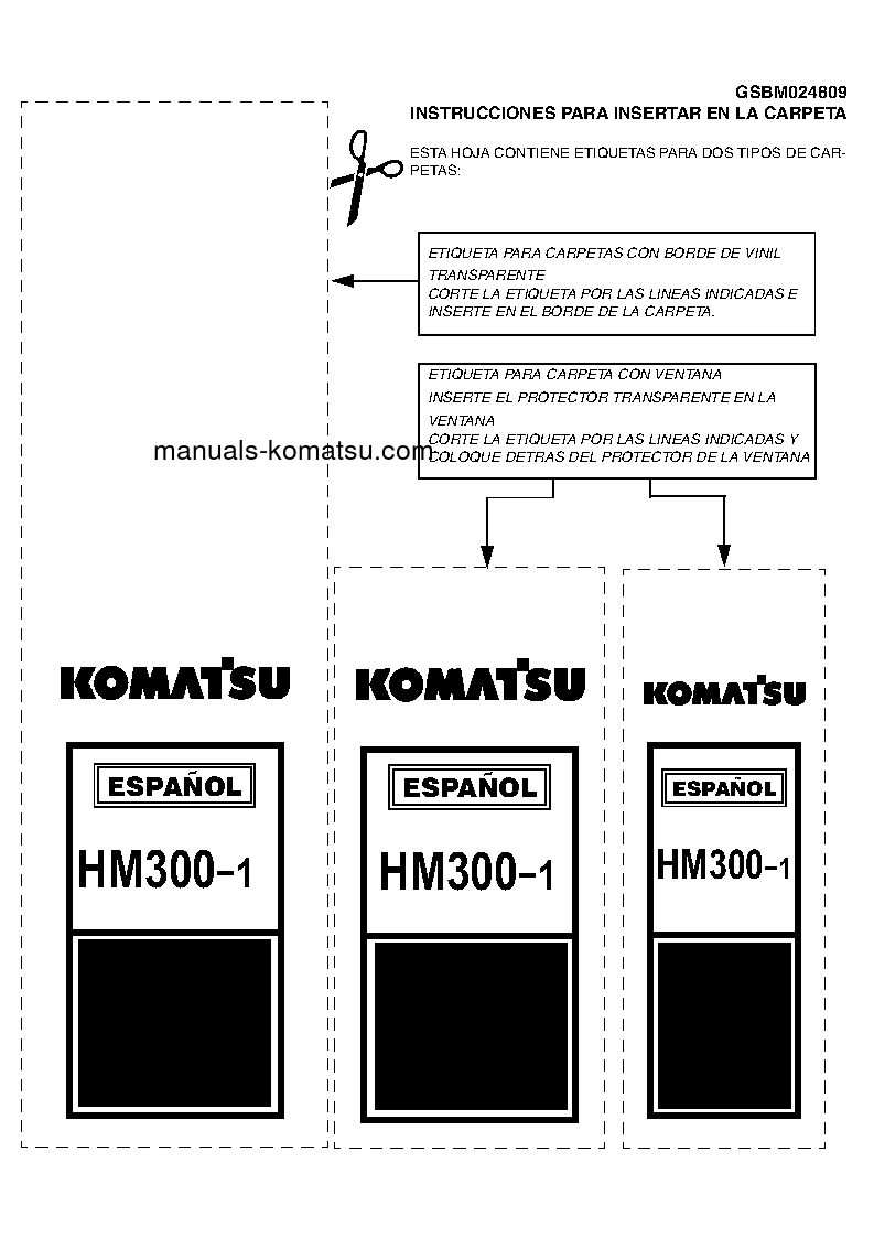 HM300-1(USA)-L S/N A10001-UP Shop (repair) manual (Spanish)