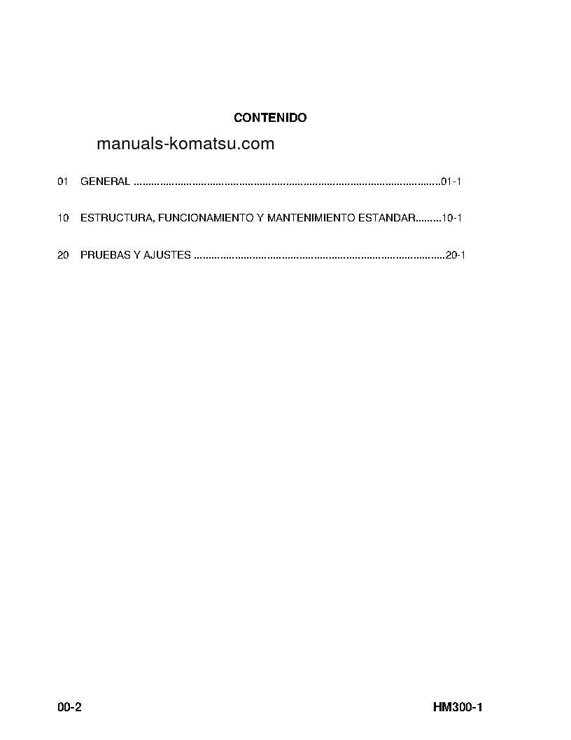 Protected: HM300-1(USA)-L S/N A10001-UP Shop (repair) manual (Spanish)