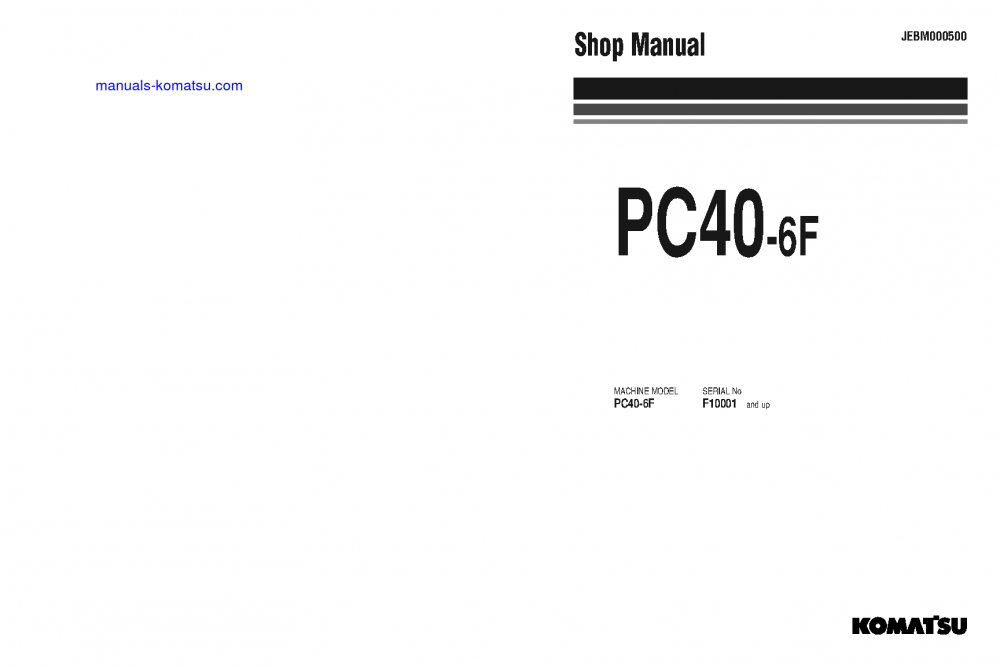 PC40-6(ITA) S/N F10001-UP Shop (repair) manual (English)