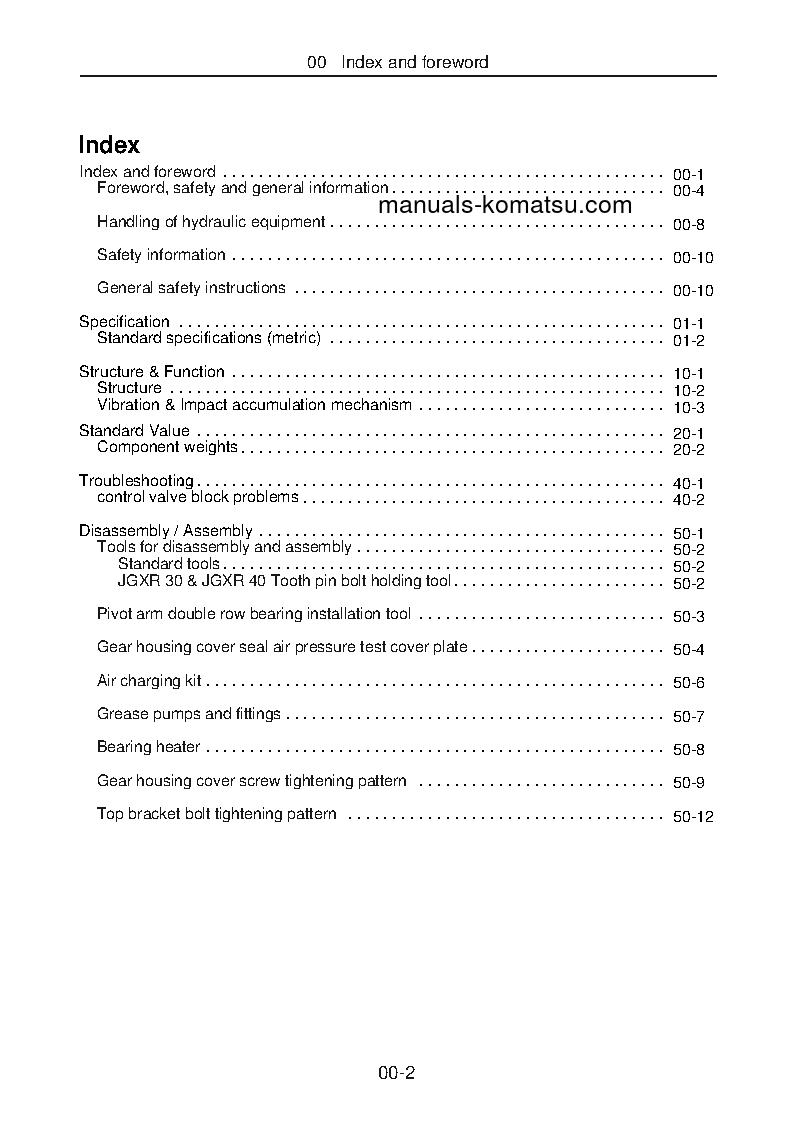 Protected: JGXR10-1(JPN)-XCENTRIC RIPPER S/N 10001-99999 Shop (repair) manual (English)