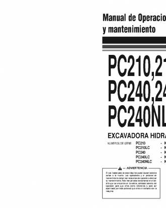 PC210-5(GBR)-K S/N K20001-UP Operation manual (Spanish)