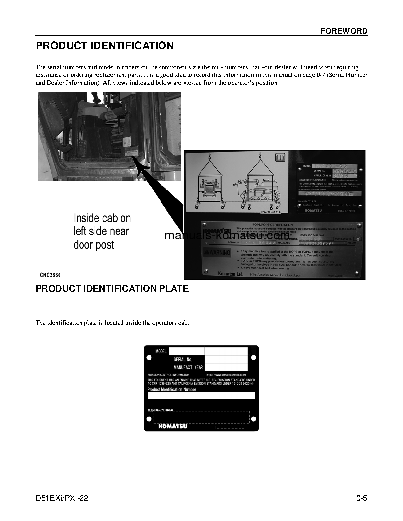 Protected: D51EXI-22(BRA) S/N B13500-UP Operation manual (English)