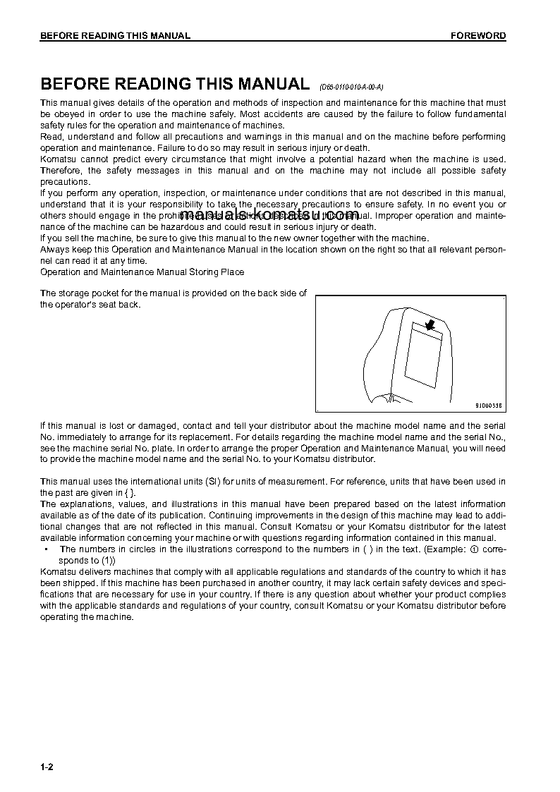 Protected: D61EX-23(BRA)-M0 S/N B50001-UP Operation manual (English)