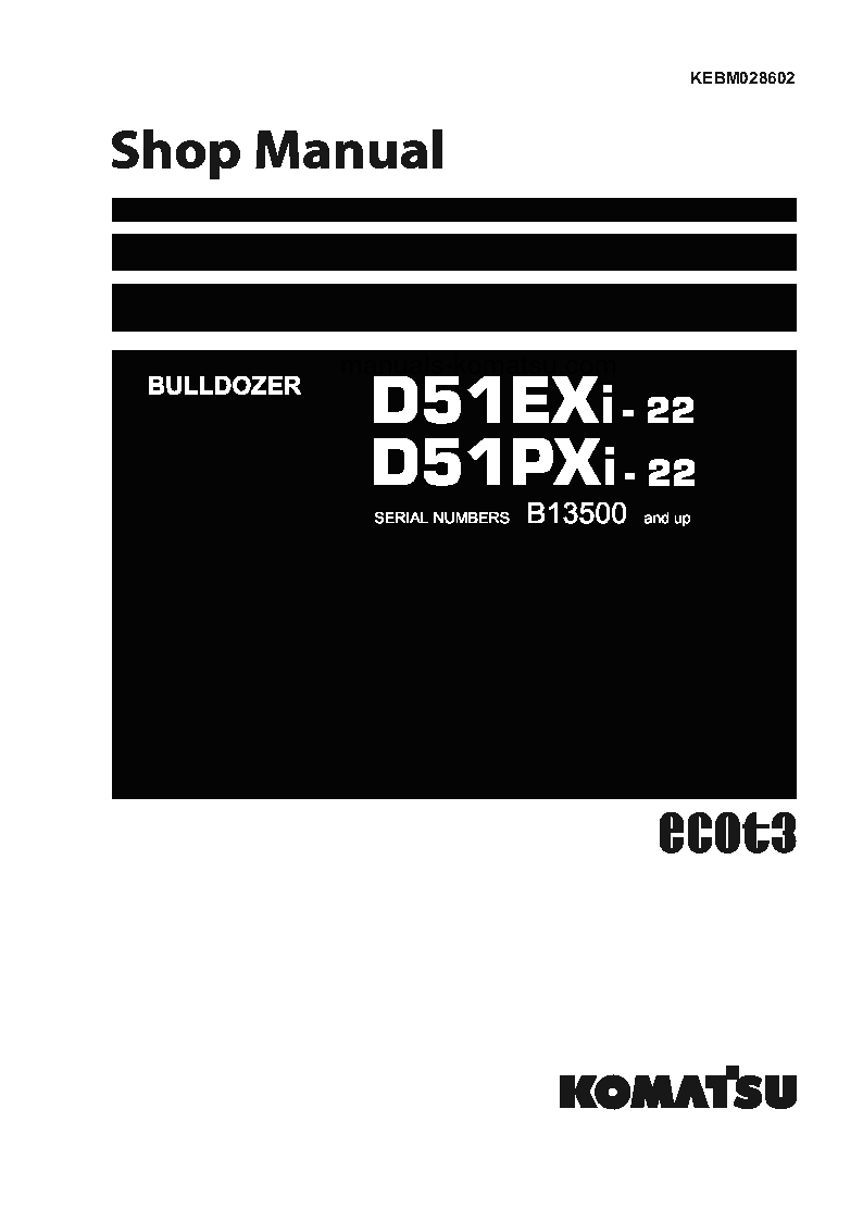 D51PXI-22(BRA) S/N B13500-UP Shop (repair) manual (English)