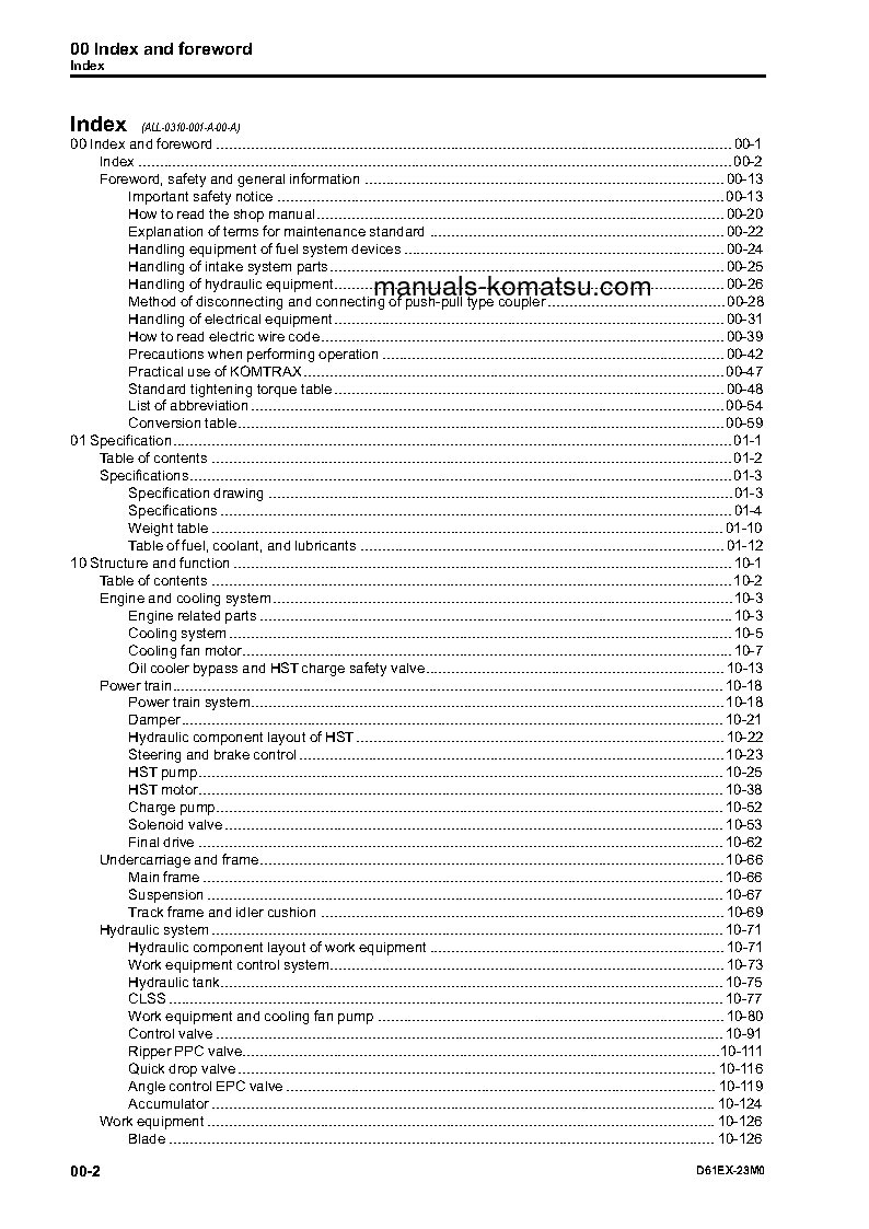 Protected: D61EX-23(BRA)-M0 S/N B50001-UP Shop (repair) manual (English)