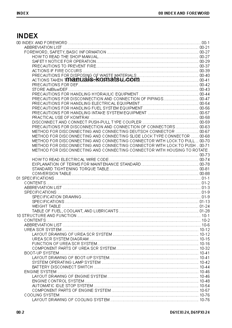 Protected: D61EXI-24(BRA) S/N B60001-UP Shop (repair) manual (English)