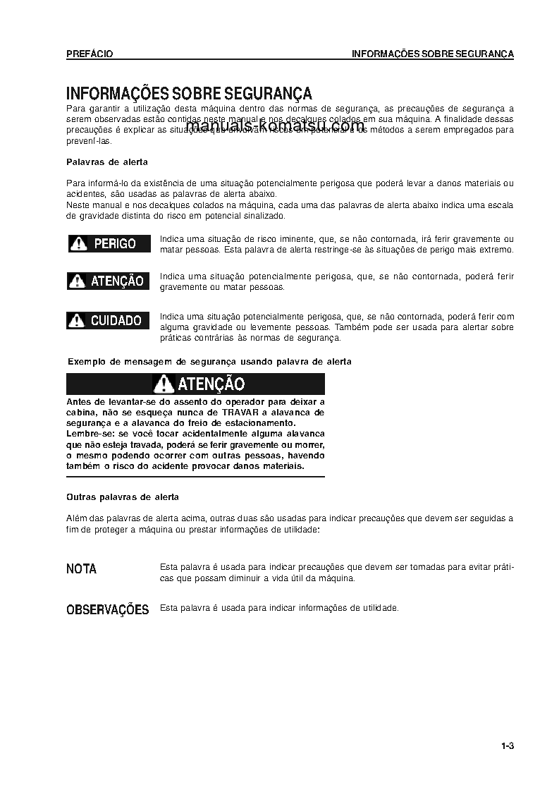 Protected: D275AX-5(JPN) S/N 20164-UP Operation manual (Portuguese)