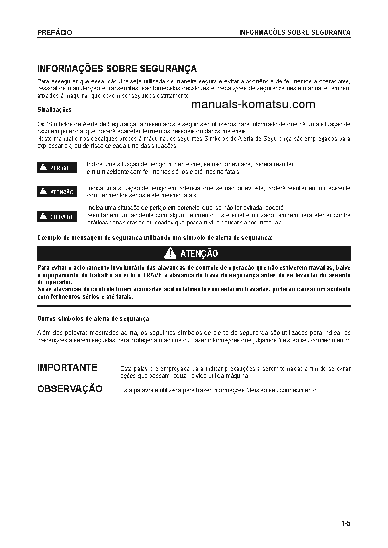 Protected: GD825A-2(JPN) S/N 12116-UP Operation manual (Portuguese)