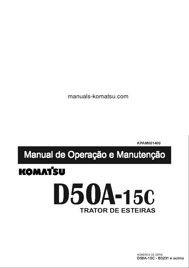 D50A-15(JPN) S/N B3231-UP Operation manual (Portuguese)