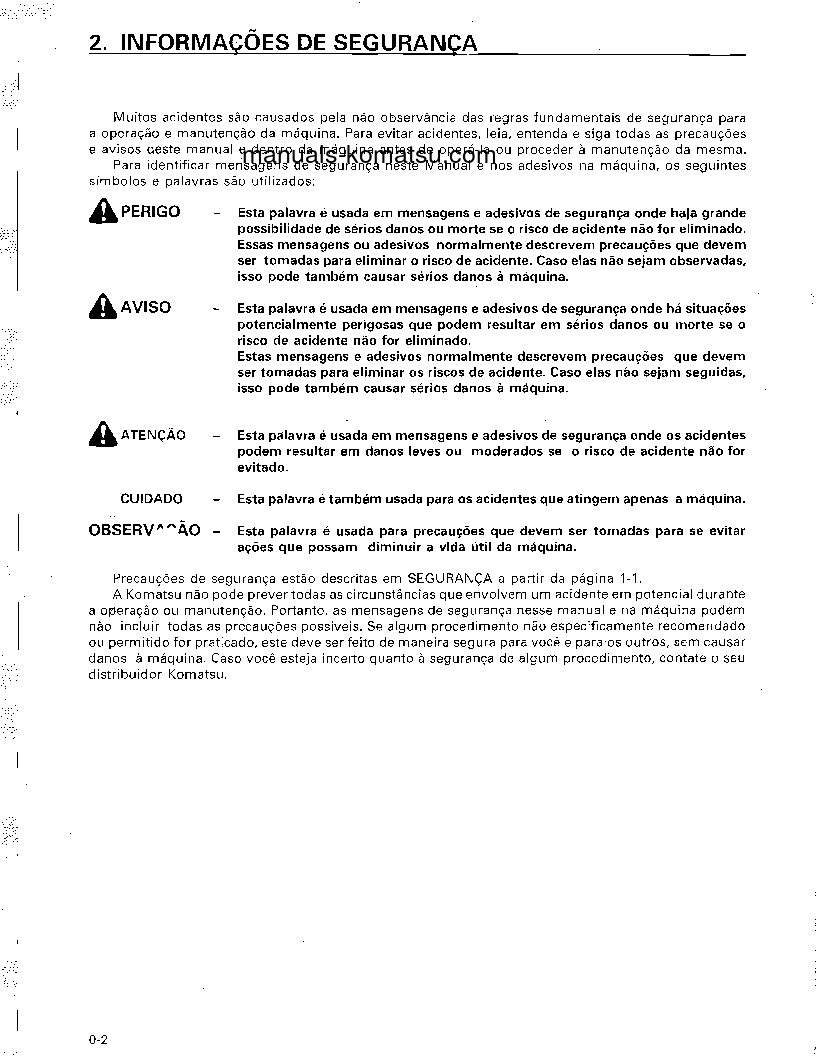 Protected: D41A-6(JPN) S/N 20501-UP Operation manual (Portuguese)