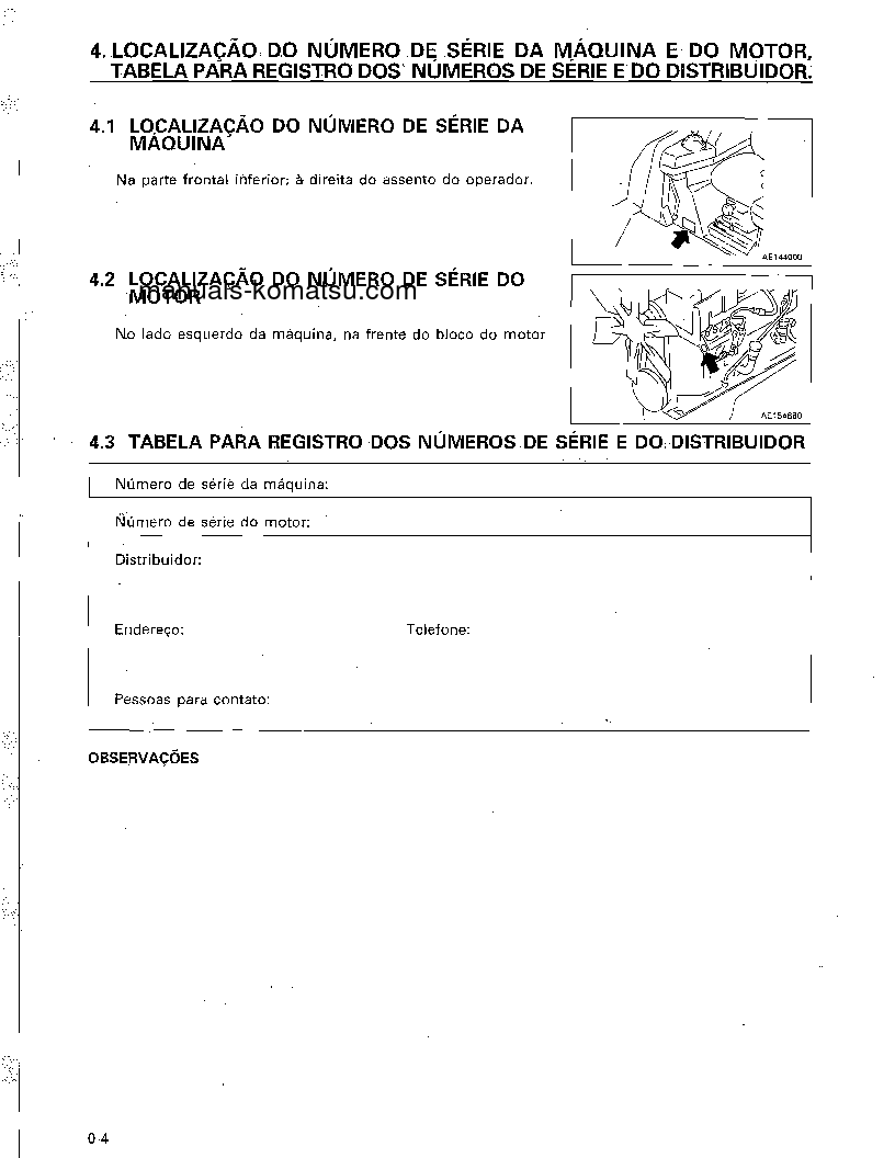 Protected: D41A-6(JPN) S/N 20501-UP Operation manual (Portuguese)