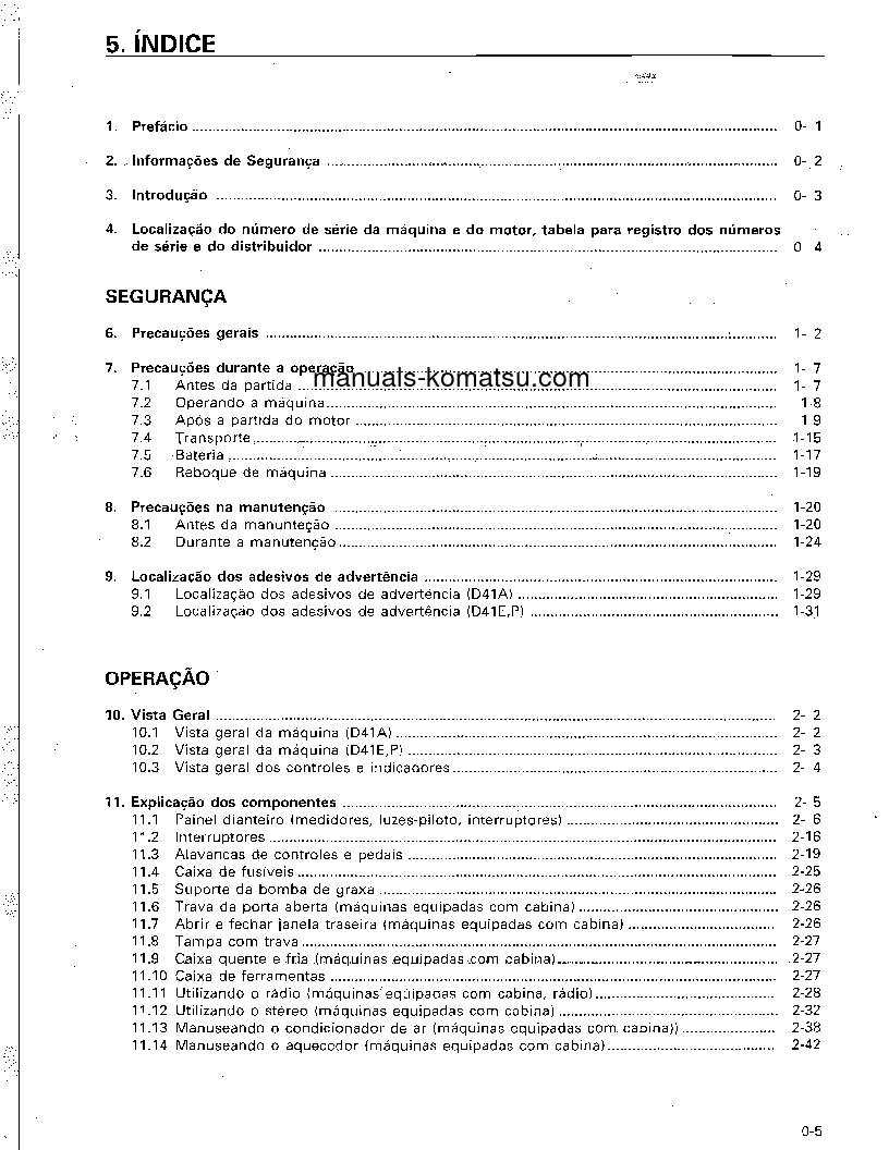 Protected: D41A-6(JPN) S/N 20501-UP Operation manual (Portuguese)