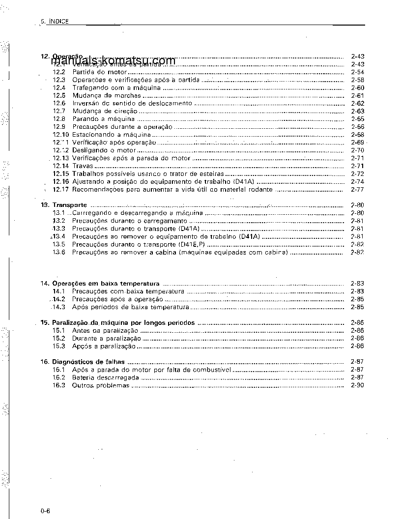 Protected: D41A-6(JPN) S/N 20501-UP Operation manual (Portuguese)