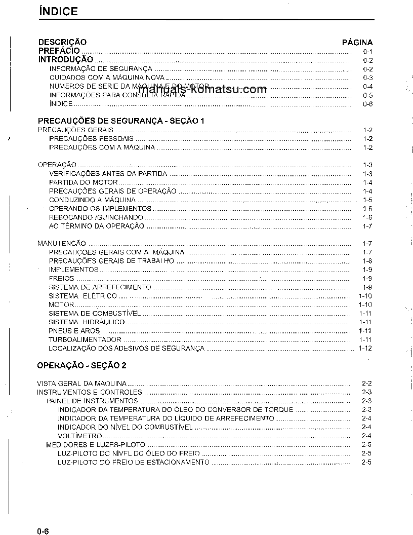Protected: WA180-1(BRA)-B S/N B1340-UP Operation manual (Portuguese)