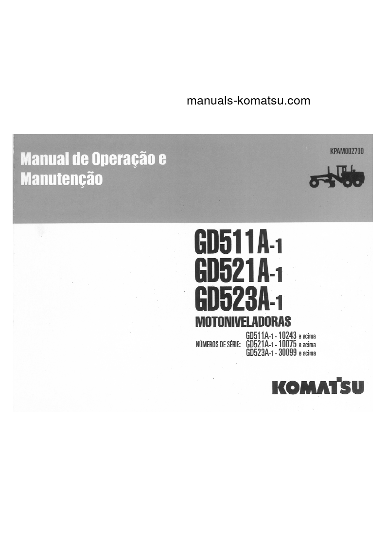 GD523A-1(JPN) S/N 30099-UP Operation manual (Portuguese)