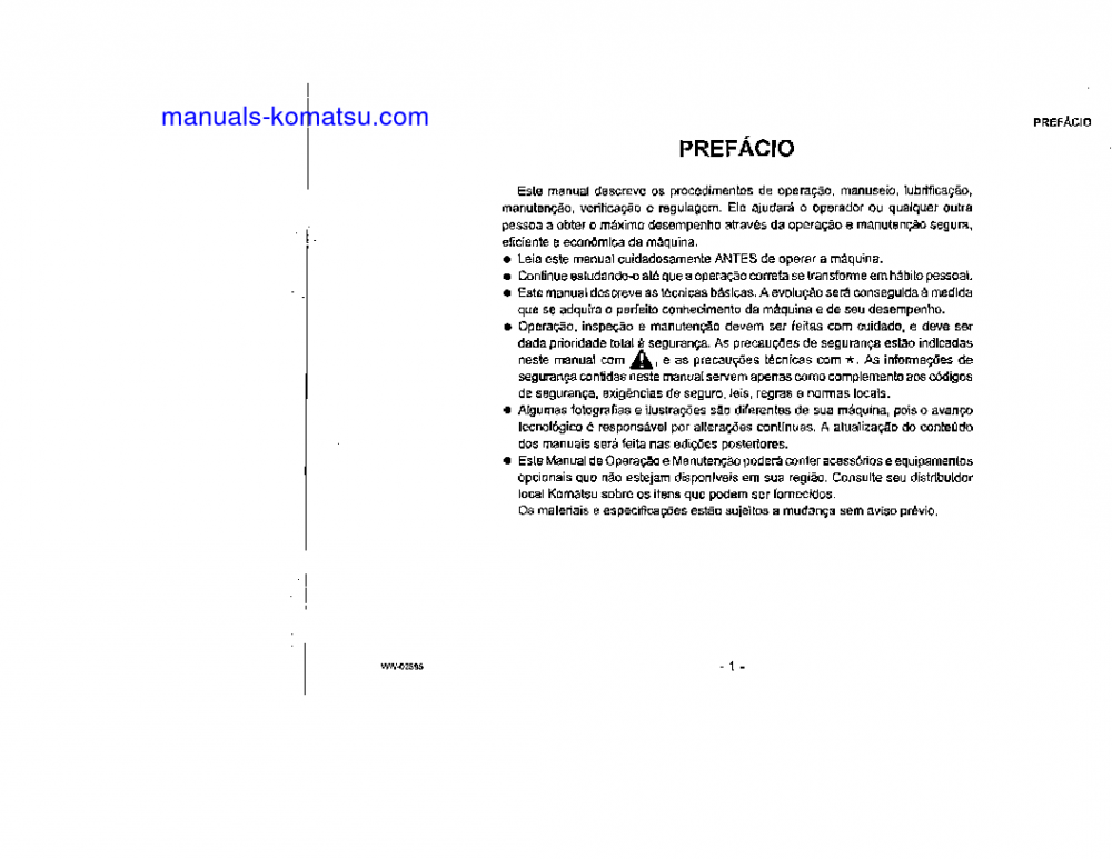 Protected: GD523A-1(JPN) S/N 30099-UP Operation manual (Portuguese)