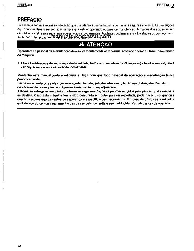 Protected: D61PX-12(BRA) S/N B1501-UP Operation manual (Portuguese)
