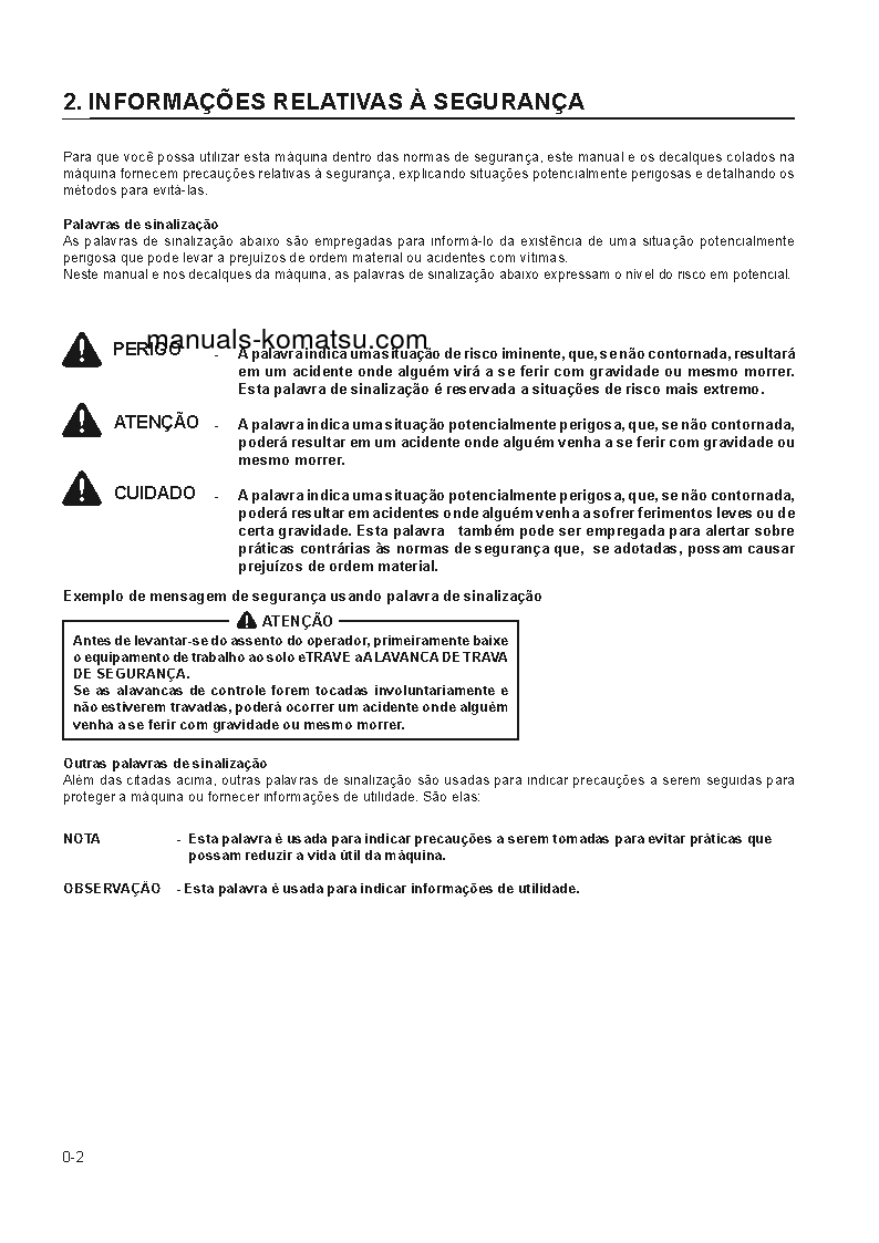 Protected: WA1200-3(JPN) S/N 50001-UP Operation manual (Portuguese)