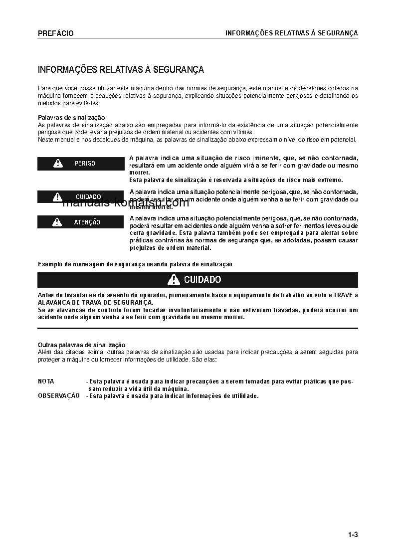 Protected: WA200-5(BRA) S/N B10922-UP Operation manual (Portuguese)