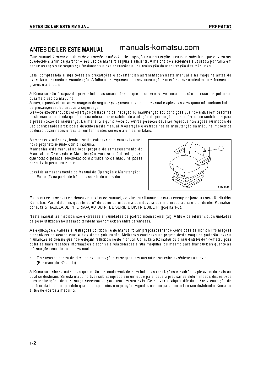 Protected: WA200-6(BRA) S/N B20001-UP Operation manual (Portuguese)