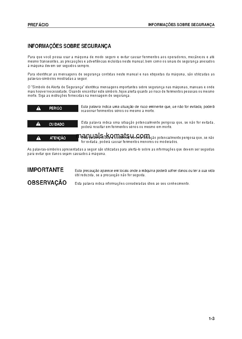 Protected: WA200-6(BRA) S/N B20001-UP Operation manual (Portuguese)