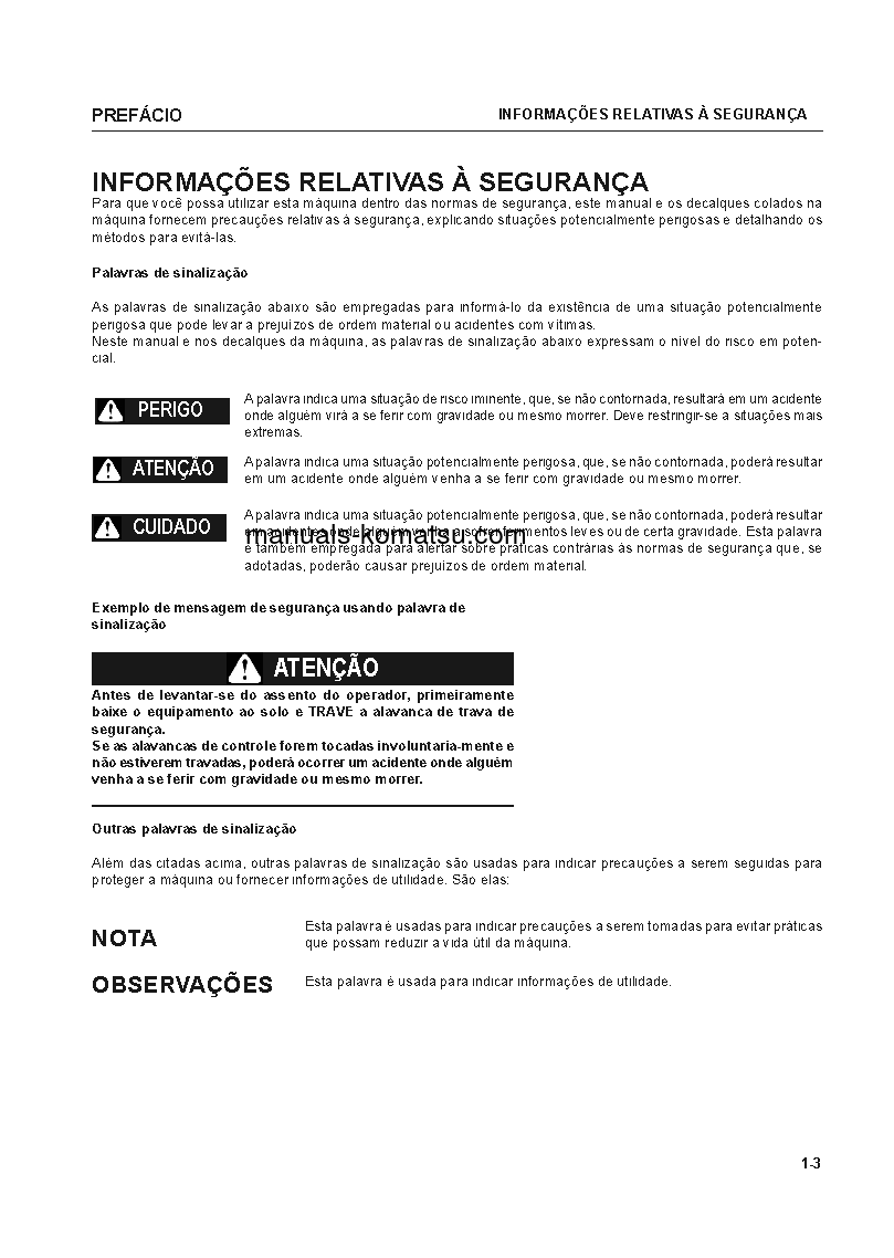 Protected: PC450LC-7(JPN)-E0 S/N 65001-UP Operation manual (Portuguese)