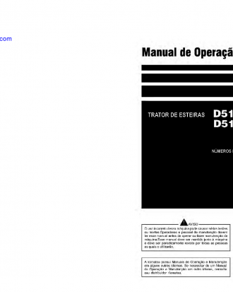 D51EX-22(BRA) S/N B10001-UP Operation manual (Portuguese)