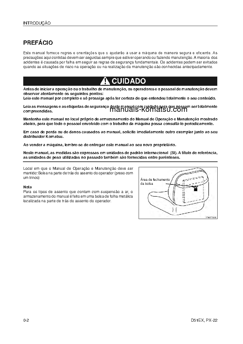 Protected: D51PX-22(BRA) S/N B10001-UP Operation manual (Portuguese)