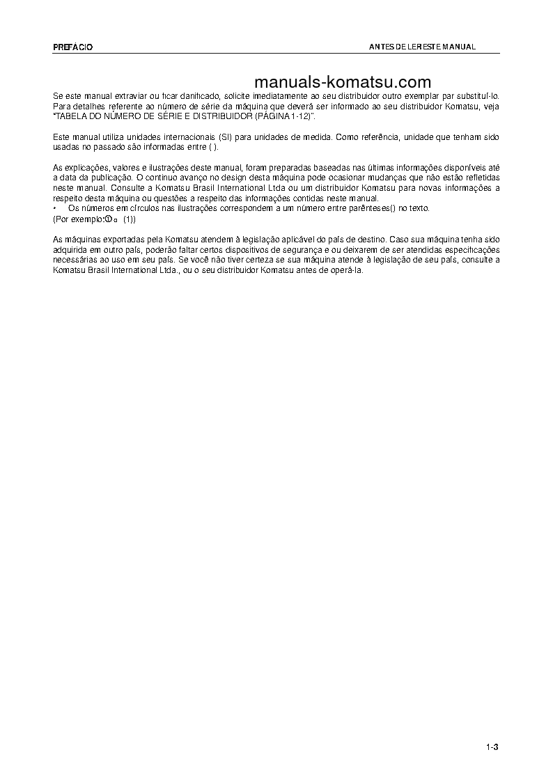 Protected: PC138USLC-8(JPN) S/N 20001-UP Operation manual (Portuguese)