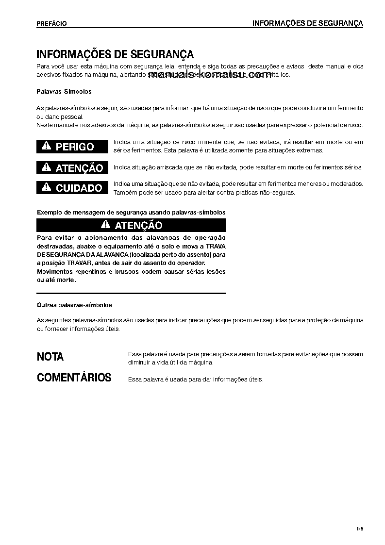 Protected: D61EX-15(BRA)-E0 S/N B46105-UP Operation manual (Portuguese)