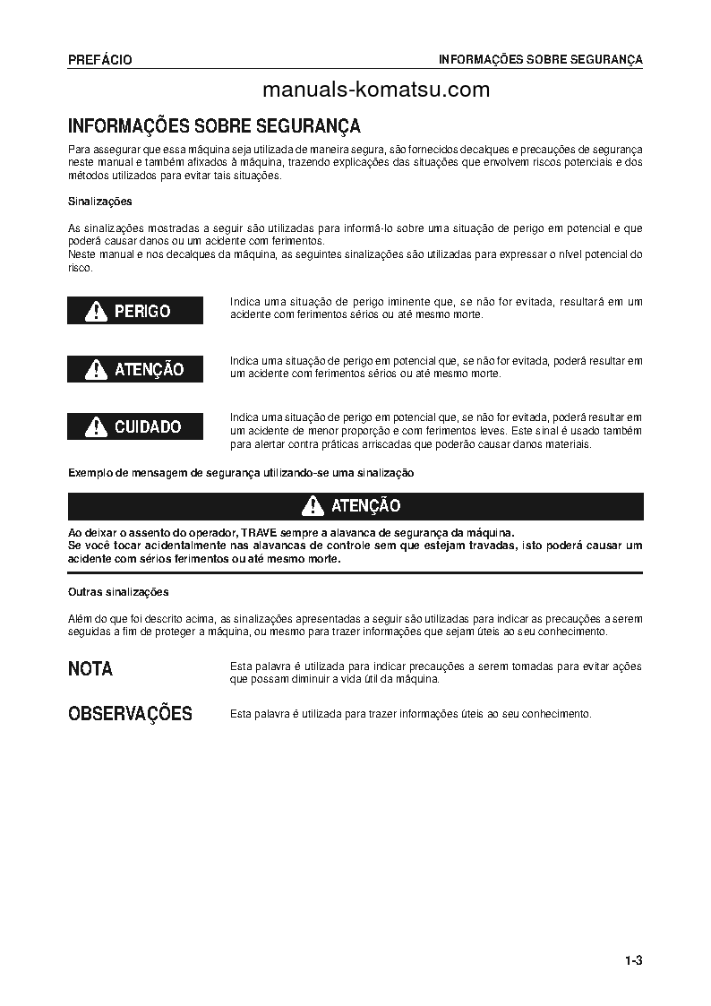 Protected: PC200-8(BRA) S/N B30001–UP Operation manual (Portuguese)