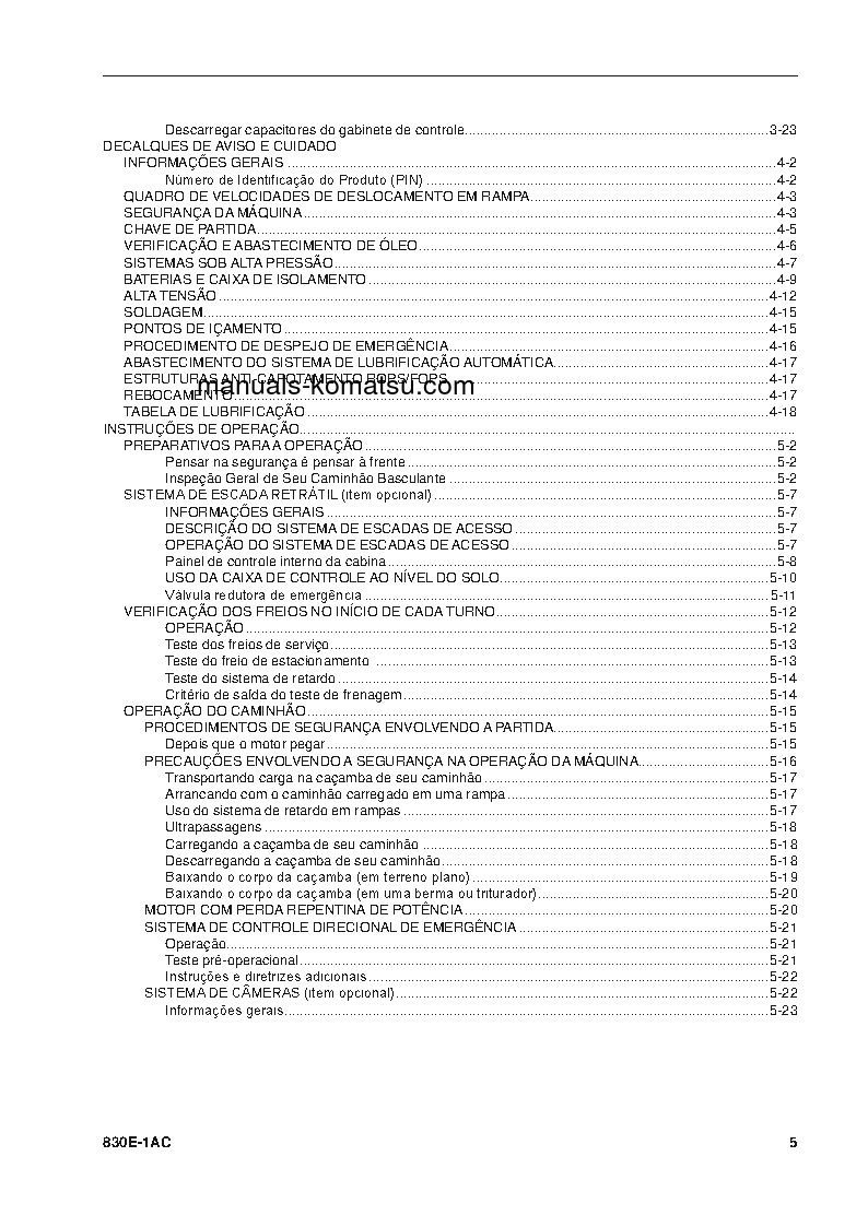 Protected: 830E-1(USA)-AC S/N A30561-UP Operation manual (Portuguese)