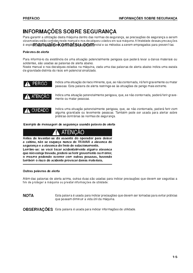 Protected: D275AX-5(JPN)-E0 S/N 30132-UP Operation manual (Portuguese)