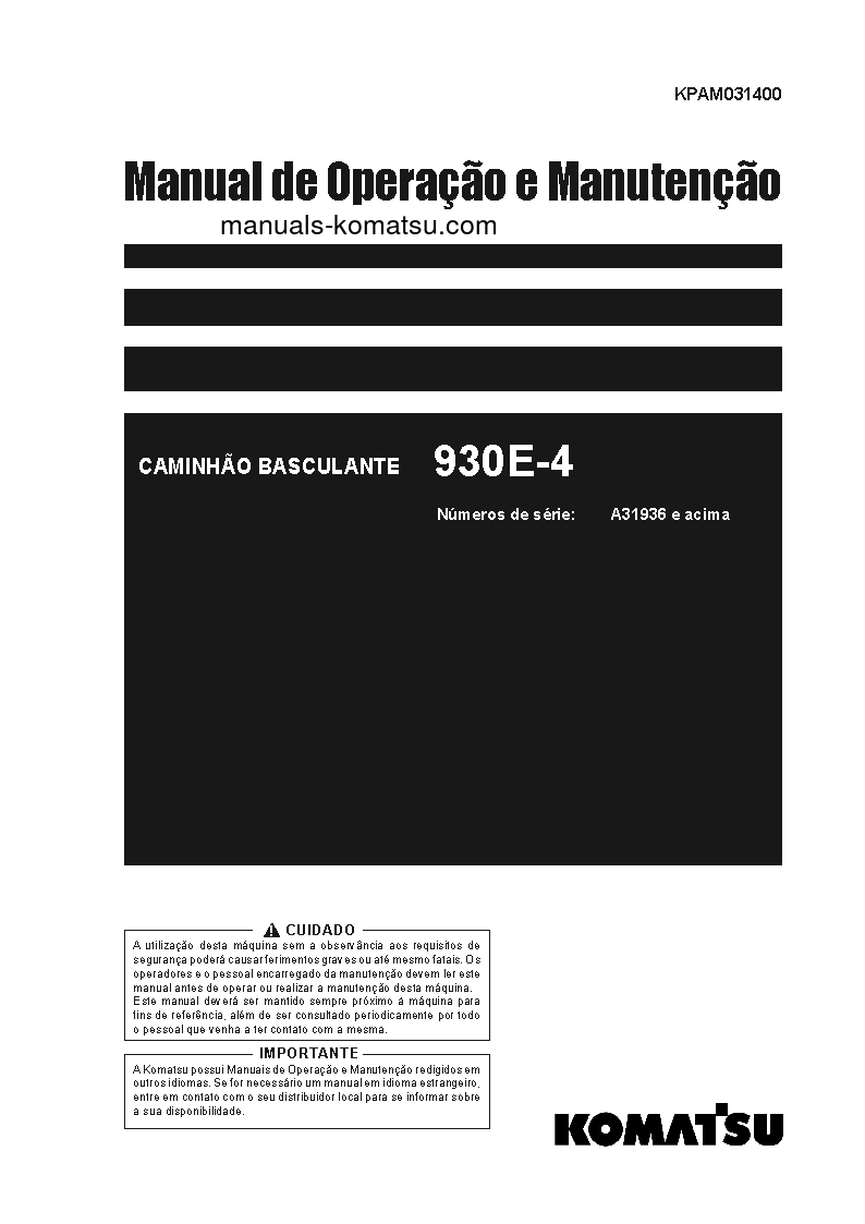 930E-4(USA) S/N A31936 Operation manual (Portuguese)