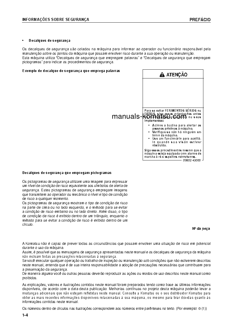 Protected: GD825A-2(JPN) S/N 12503-UP Operation manual (Portuguese)