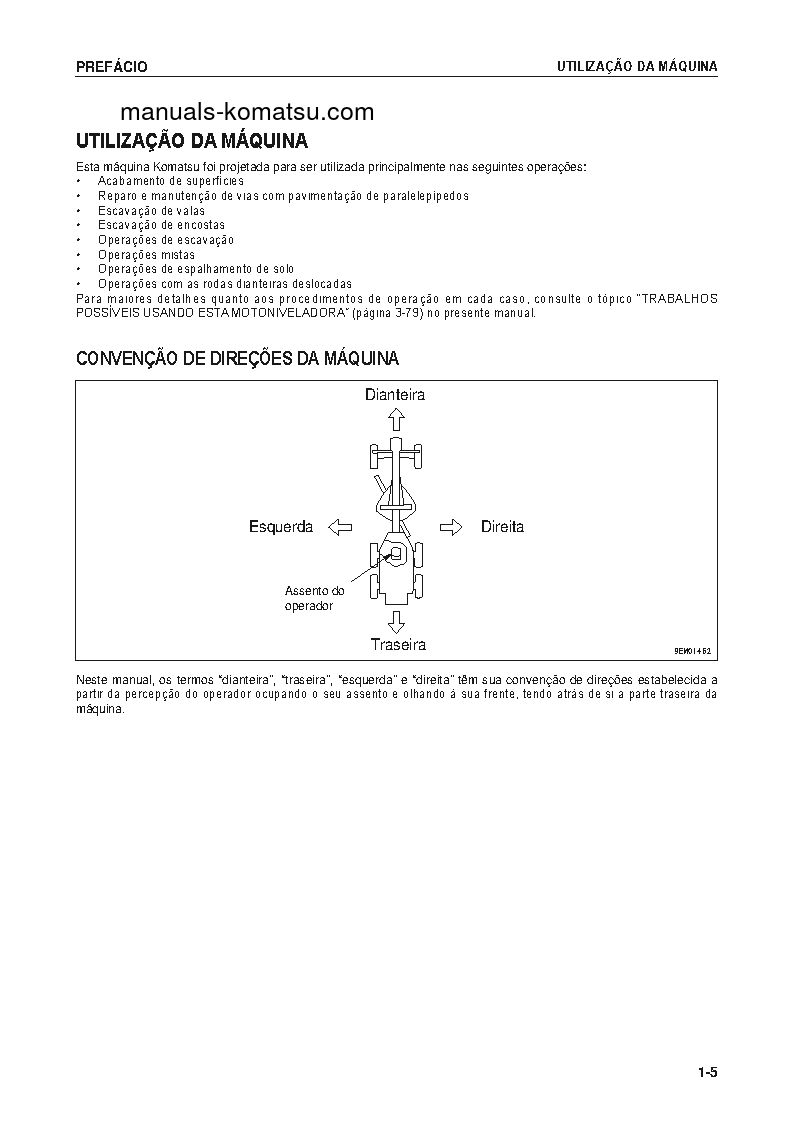 Protected: GD825A-2(JPN) S/N 12503-UP Operation manual (Portuguese)