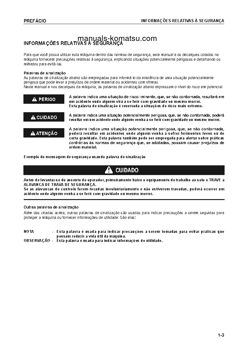Protected: WA320-5(BRA) S/N B10230-UP Operation manual (Portuguese)