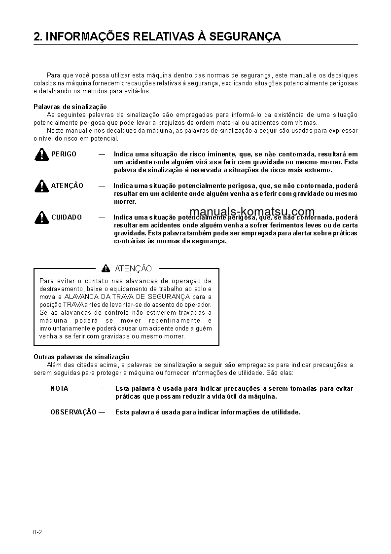 Protected: WD500-3(JPN) S/N 50001-UP Operation manual (Portuguese)