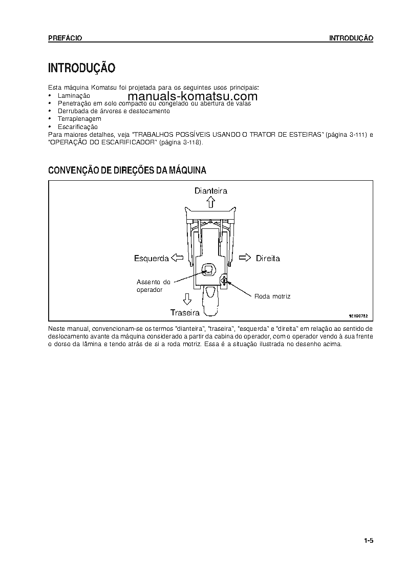 Protected: D375A-5(JPN) S/N 18052-UP Operation manual (Portuguese)